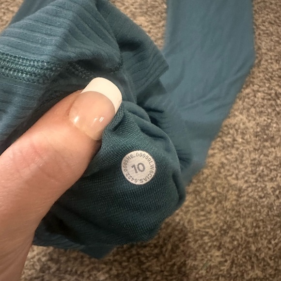 Lululemon Align Ribbed High-Rise Pant 25" Green Jasper Women's Size 10 - Picture 5 of 5